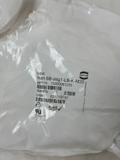 Harting Han 6B-asg1-LB-K-M20 Connector Base Housing Cover M20 New Spare Unit