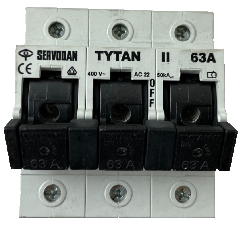 Servodan TYTAN II 63A 3-Pole Fuse Switch Disconnector 400V AC Used Spare Unit