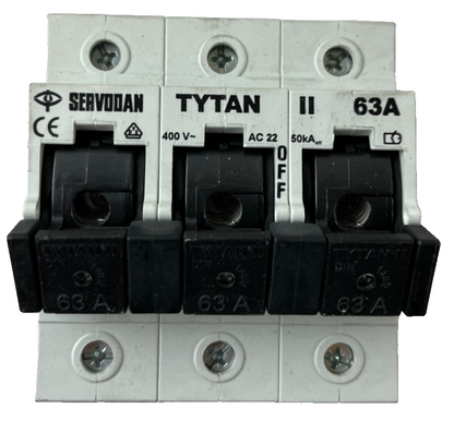 Servodan TYTAN II 63A 3-Pole Fuse Switch Disconnector 400V AC Used Spare Unit