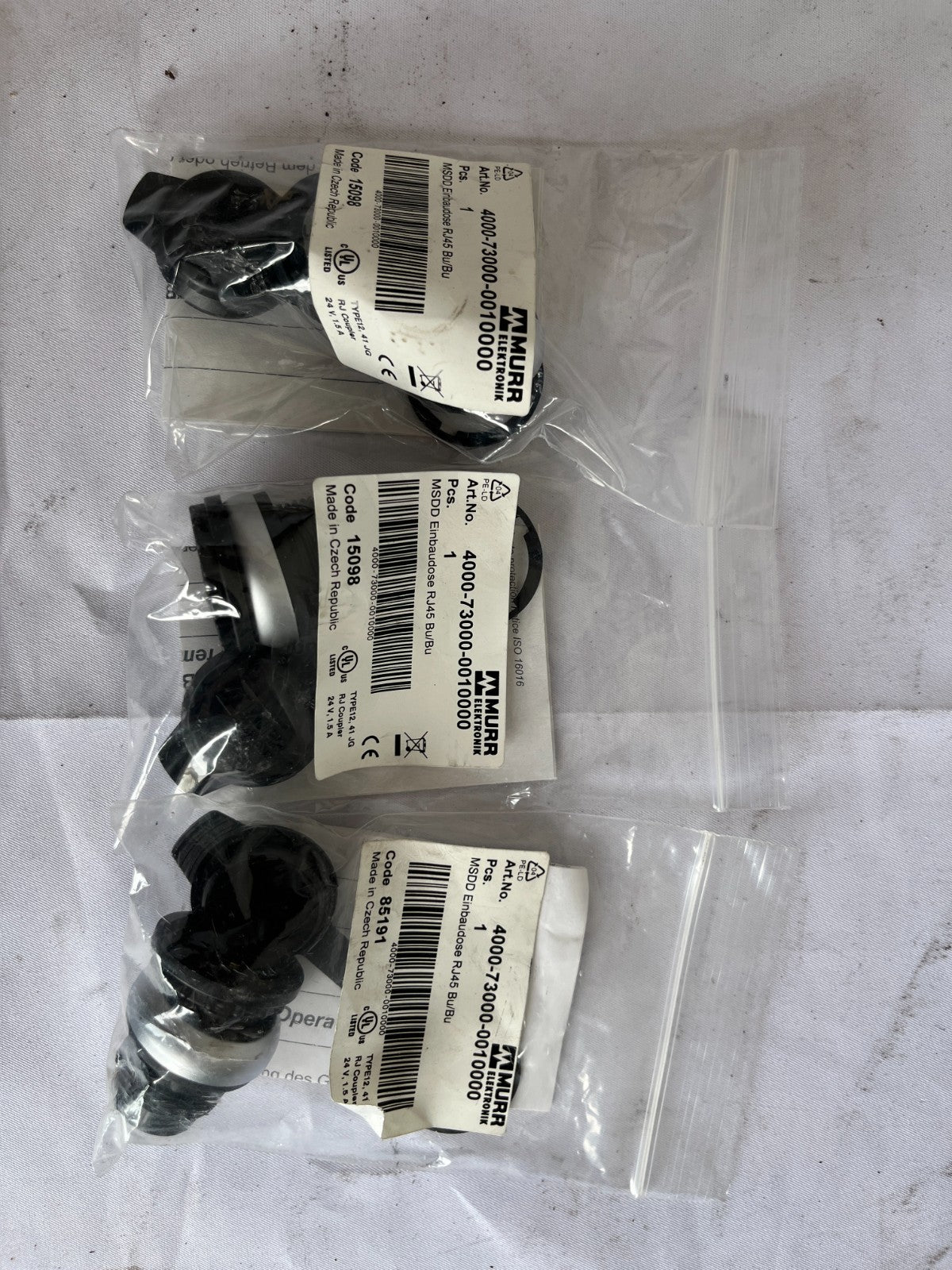 Murr Elektronik Msdd Rj45 Cat5e Panel Connector 4000‑73000‑0010000 Lot Of 3 New