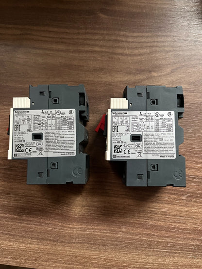 Schneider GV2ME08 Motor Circuit Breaker 2.5–4 A 3P Lot of 2 Used Spare Units