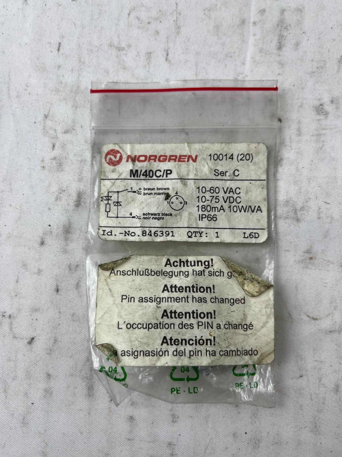 Norgren M/40C/P Magnetic Cylinder Switch 10-60VAC 75VDC IP66 New Unit