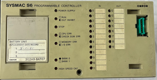 Omron SYSMAC S6 3G2S6‑CPU15 Programmable Controller 12–24 VDC In 8 Relay Out