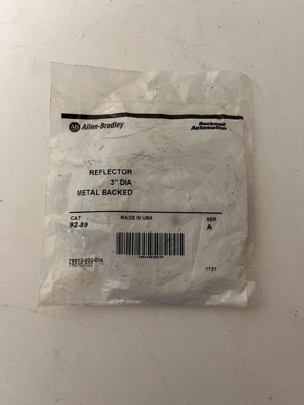 Allen‑Bradley 92‑89 Reflector 3" Dia Metal Backed New Sealed USA Spare Unit