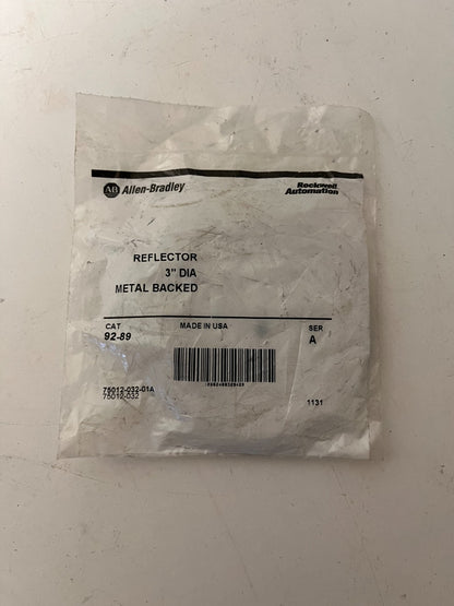 Allen‑Bradley 92‑89 Reflector 3" Dia Metal Backed New Sealed USA Spare Unit