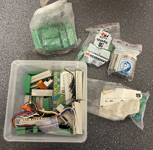 Lot of Phoenix Contact & Assorted Terminal Block Connectors - Mixed Green/Gray