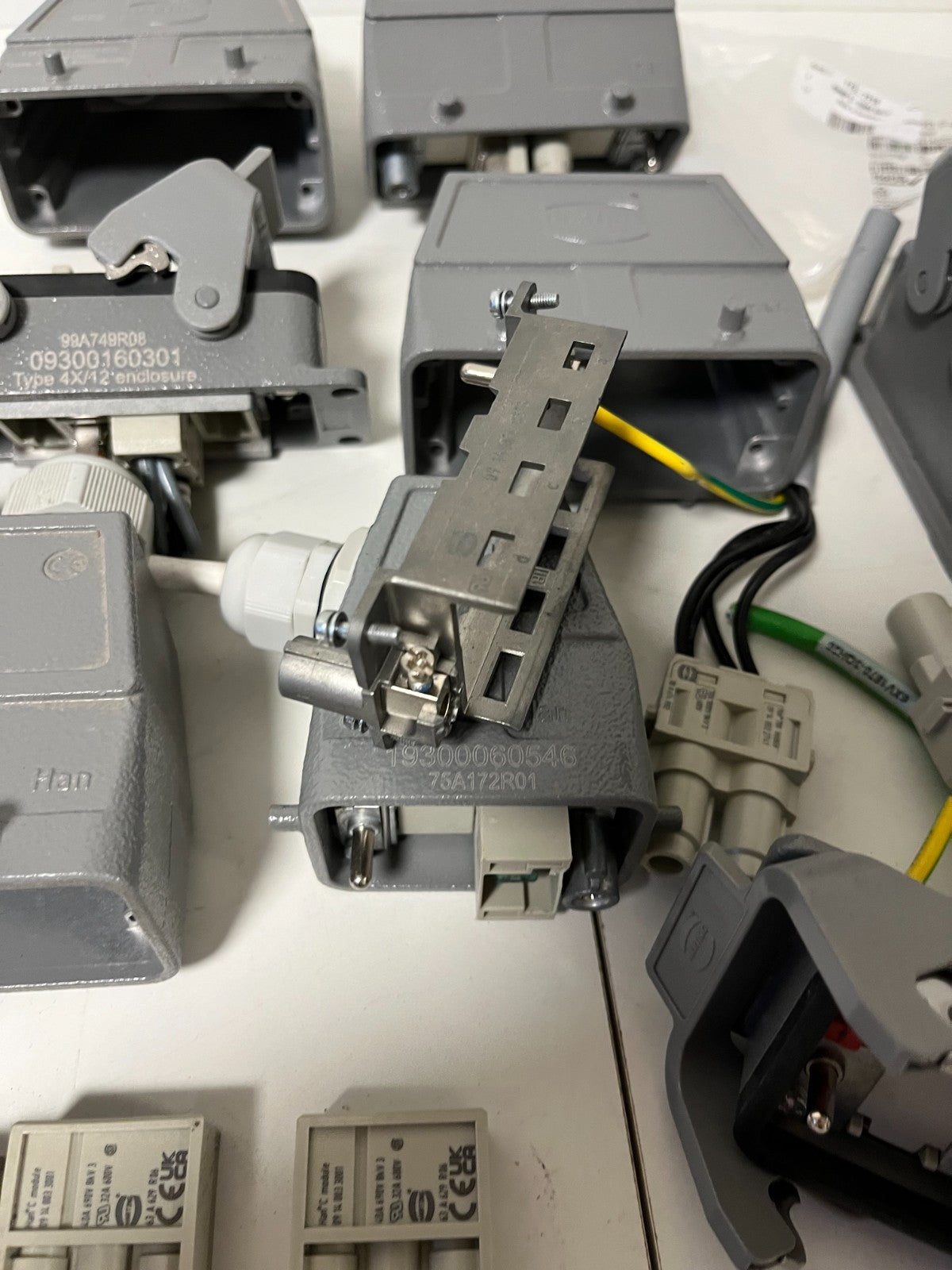 Harting Han Heavy Duty Connector Lot Enclosures Inserts Cable Hoods Used Bundle
