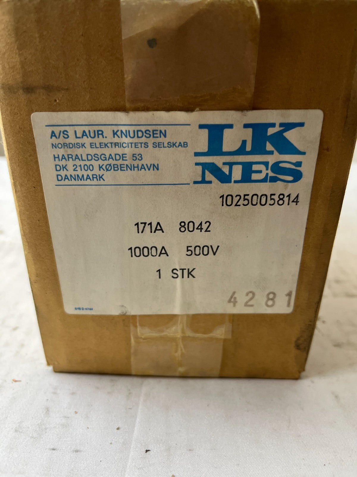 LK NBS 171A 8042 1000A 500V Universal Fuse DIN 4 Industrial Power Fuse NEW