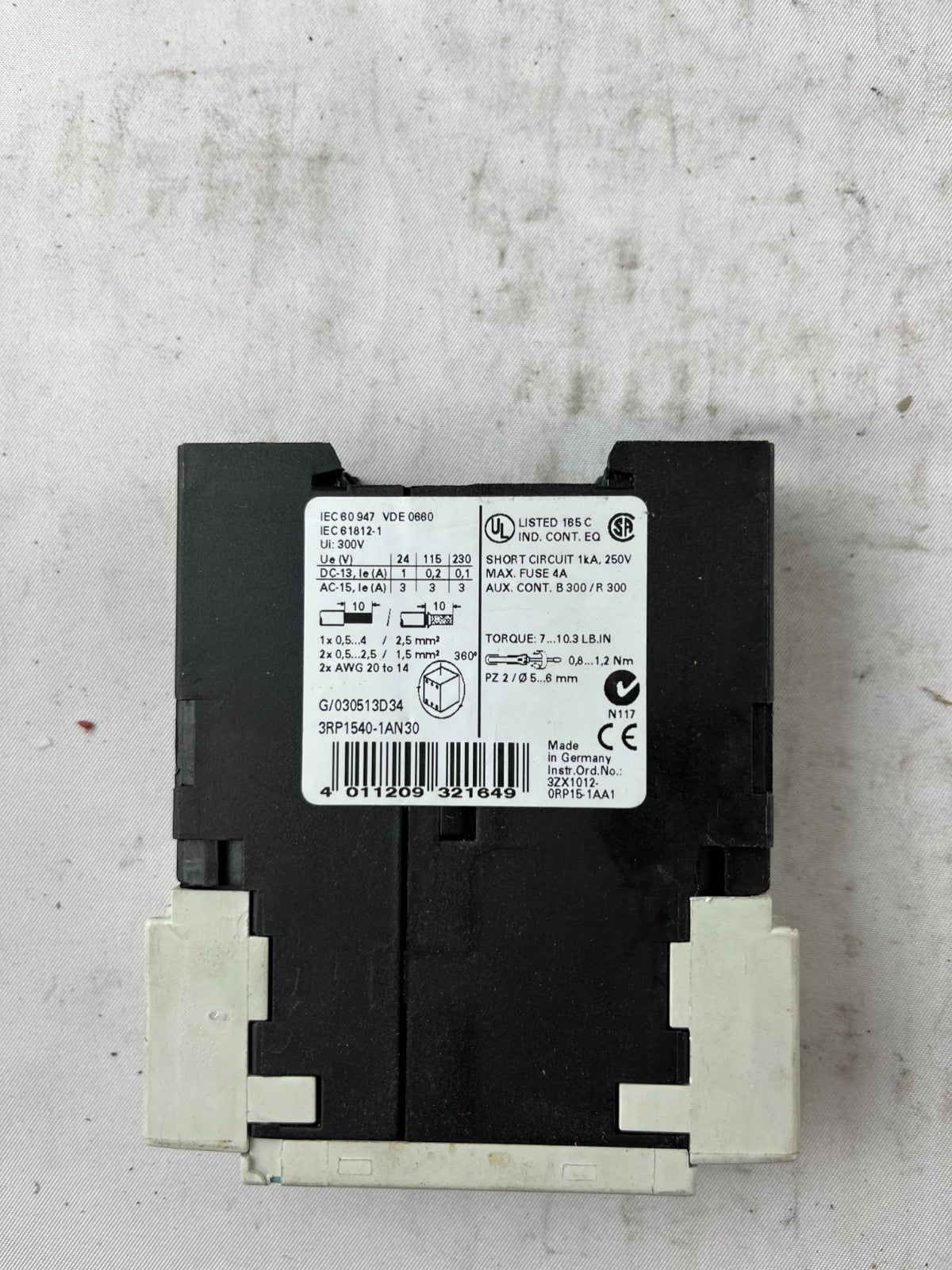 Siemens 3RP1540-1AN30 Time Relay Off Delay 24-240V AC/DC Used Spare Unit