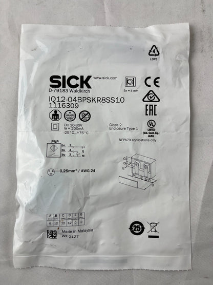 SICK IQ12-04BPSKR8SS10 Proximity Sensor NEW 4mm PNP M8 Inductive 1116309 Sealed