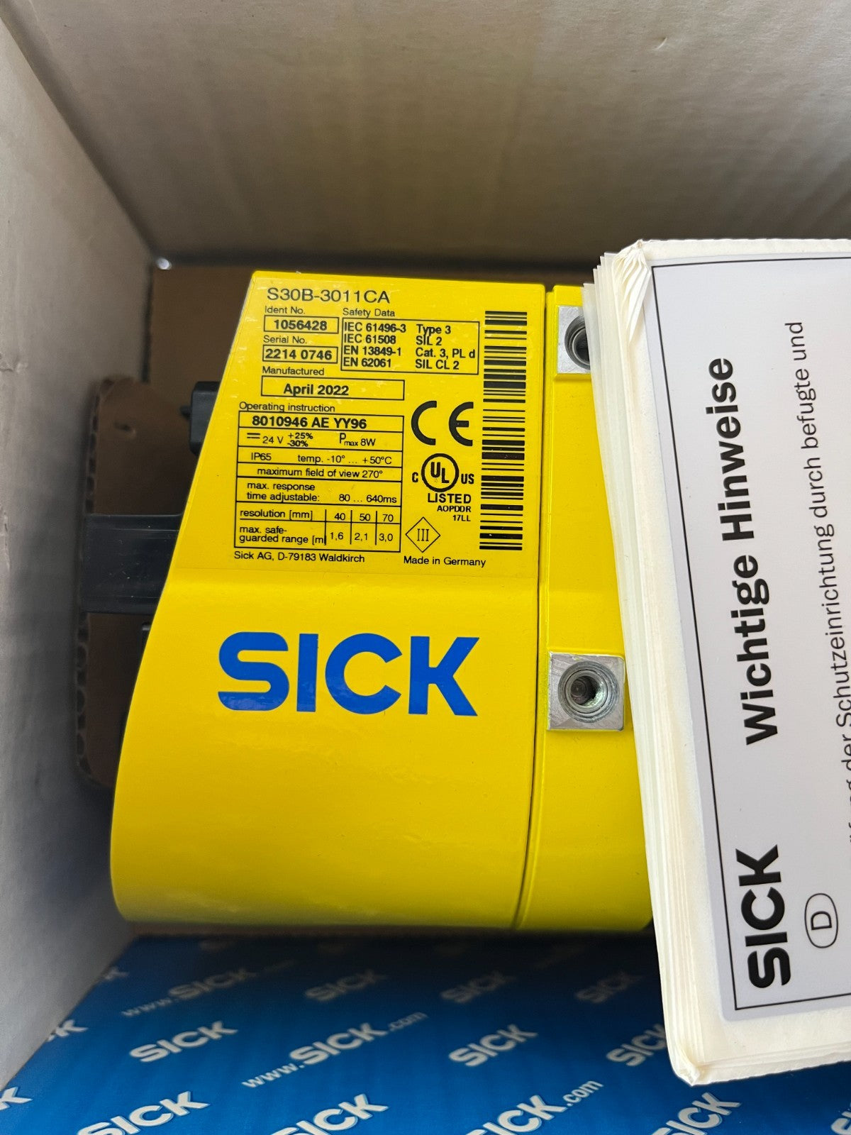 SICK S30B-3011CA S300 Advanced Safety Laser Scanner 3 m 270° New in Box