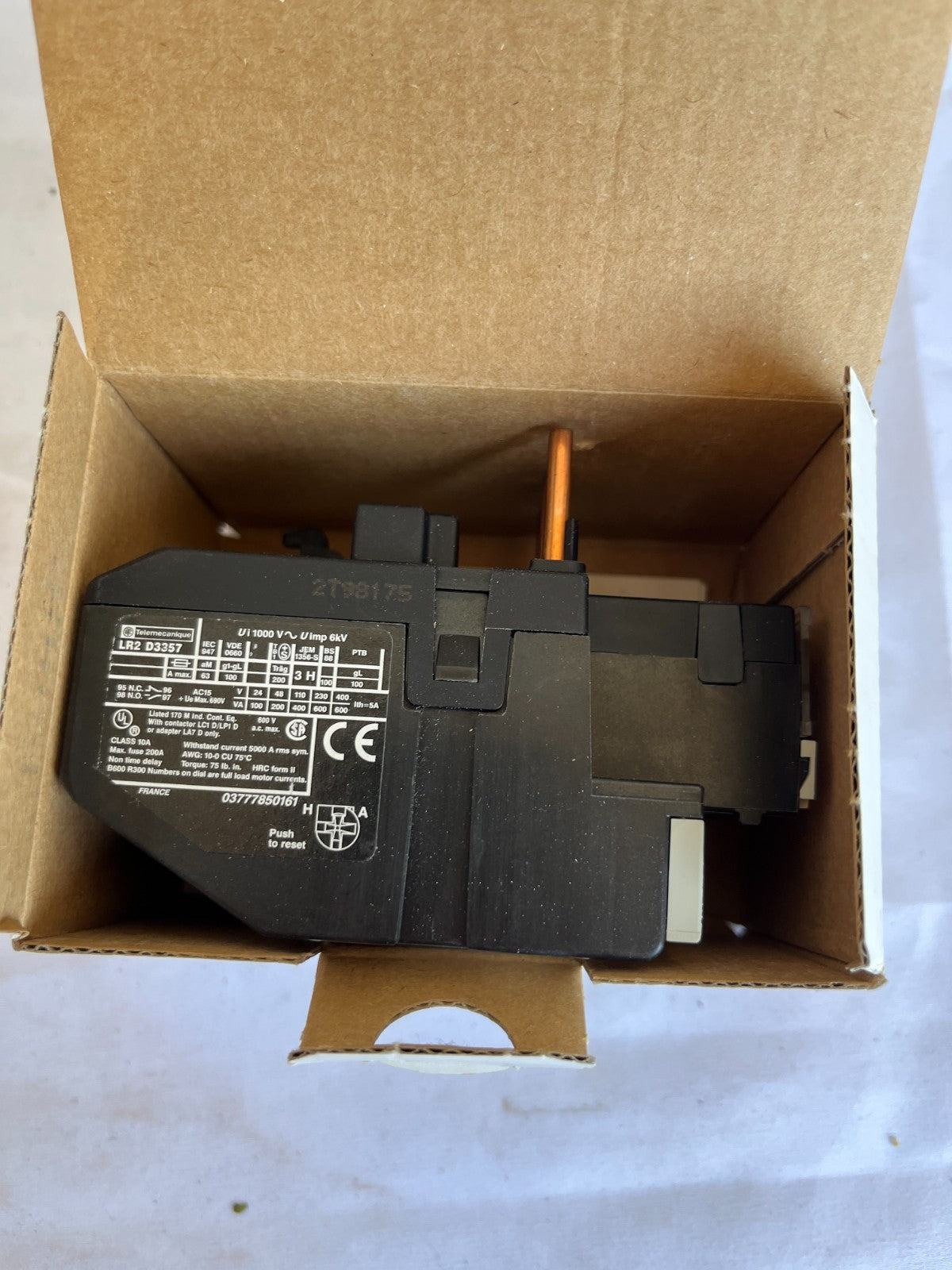 Telemecanique LR2 D3357 Thermal Overload Relay 37-50A New Spare Unit