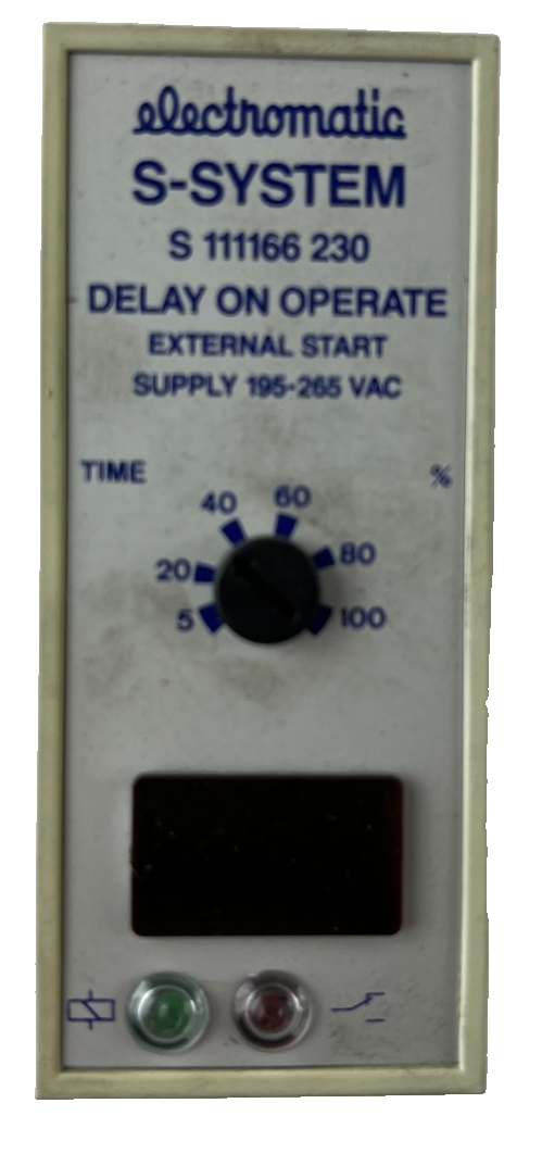 Electromatic S111166 230 Delay Timer 195-265VAC External Start LED Display