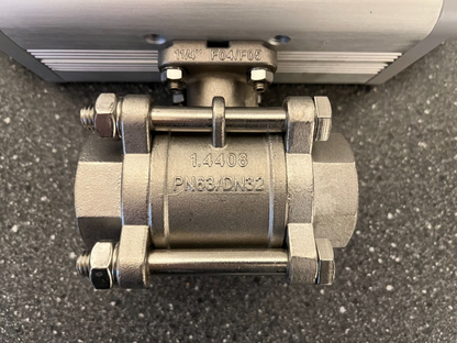 Festo VZBA 1-1/4" Stainless Steel Pneumatic Ball Valve Actuator VZBA-63-T-22