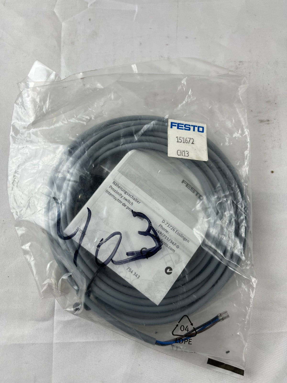 FESTO SMEO-1-LED-24-K5-B Sensor NEW Magnetic Reed 24V 5m Cable 151672 Sealed