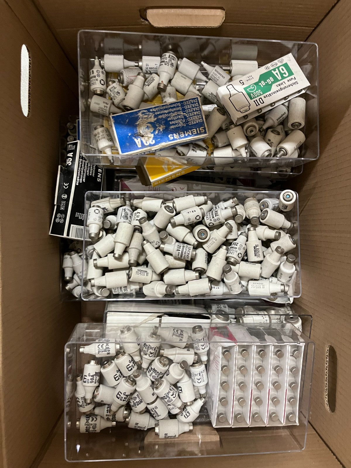 Siemens Diazed Fuse Lot Mixed Amperage 2A–35A Ceramic Industrial Used/New Bulk