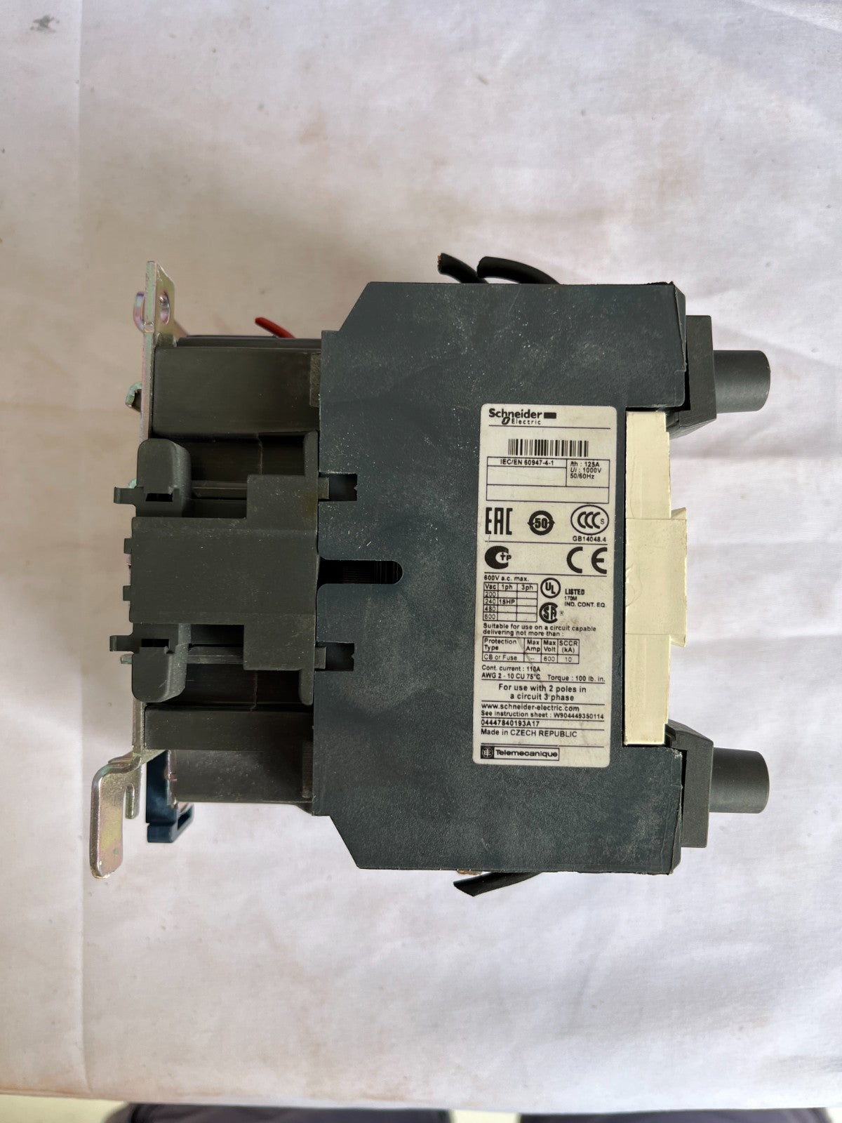 Schneider Electric LC1D80008 Contactor 4 Pole AC 125A Used Working Spare Unit