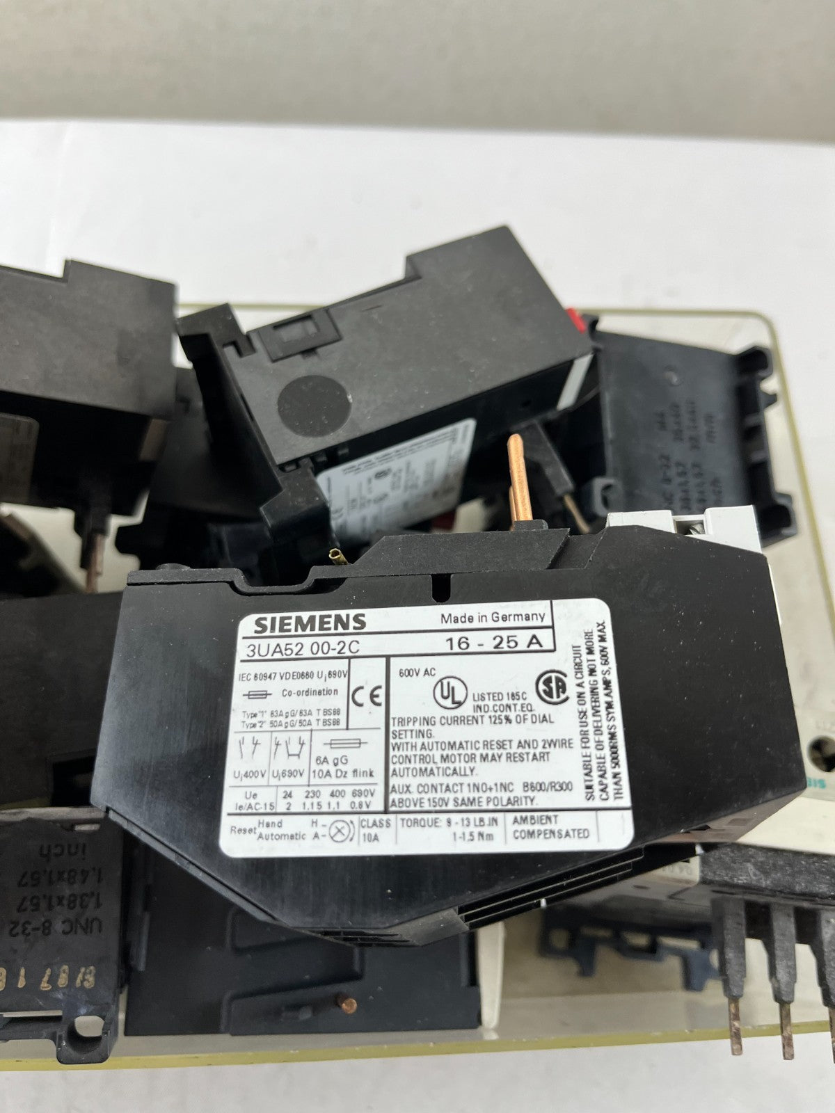Siemens 3UA Series Thermal Overload Relay Mixed Lot, 16–25 A, Used Bundle Spares