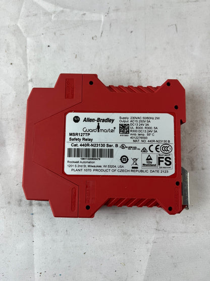 Allen Bradley Guardmaster MSR127TP 440R‑N23130 Safety Relay 230VAC 3NO+1NC USED