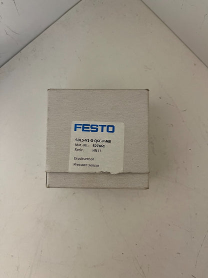 Festo SDE5-V1-O-Q6E-P-M8 Pressure Sensor 527461 New 0–1 bar 15–30VDC PNP M8