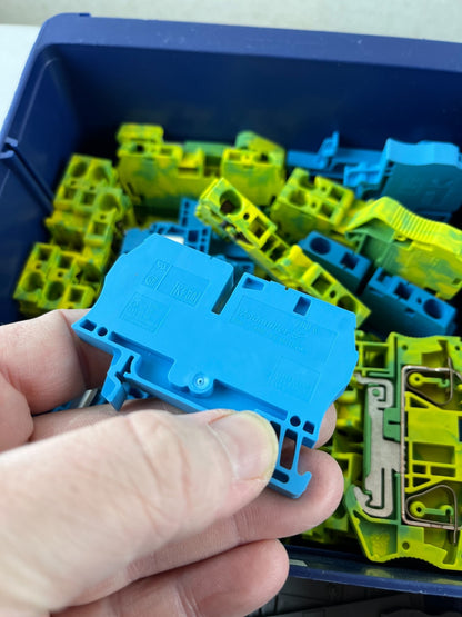 Phoenix Contact Terminal Block End Covers D-G16 Yellow Green Blue Lot USED Parts