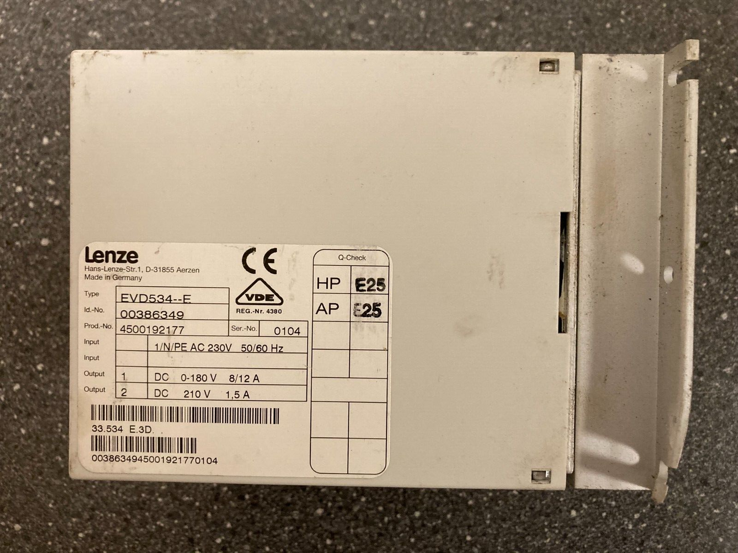 Lenze 530 Adjustable Speed AC Controller - 534_E, Motor Control PN:4500192177