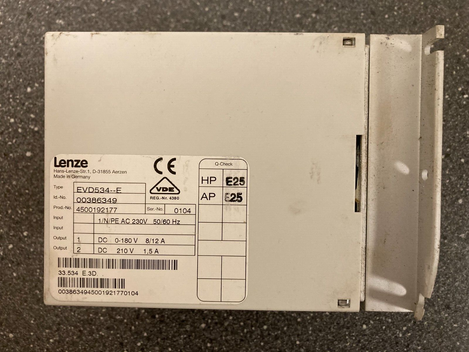 Lenze 530 Adjustable Speed AC Controller - 534_E, Motor Control PN:4500192177