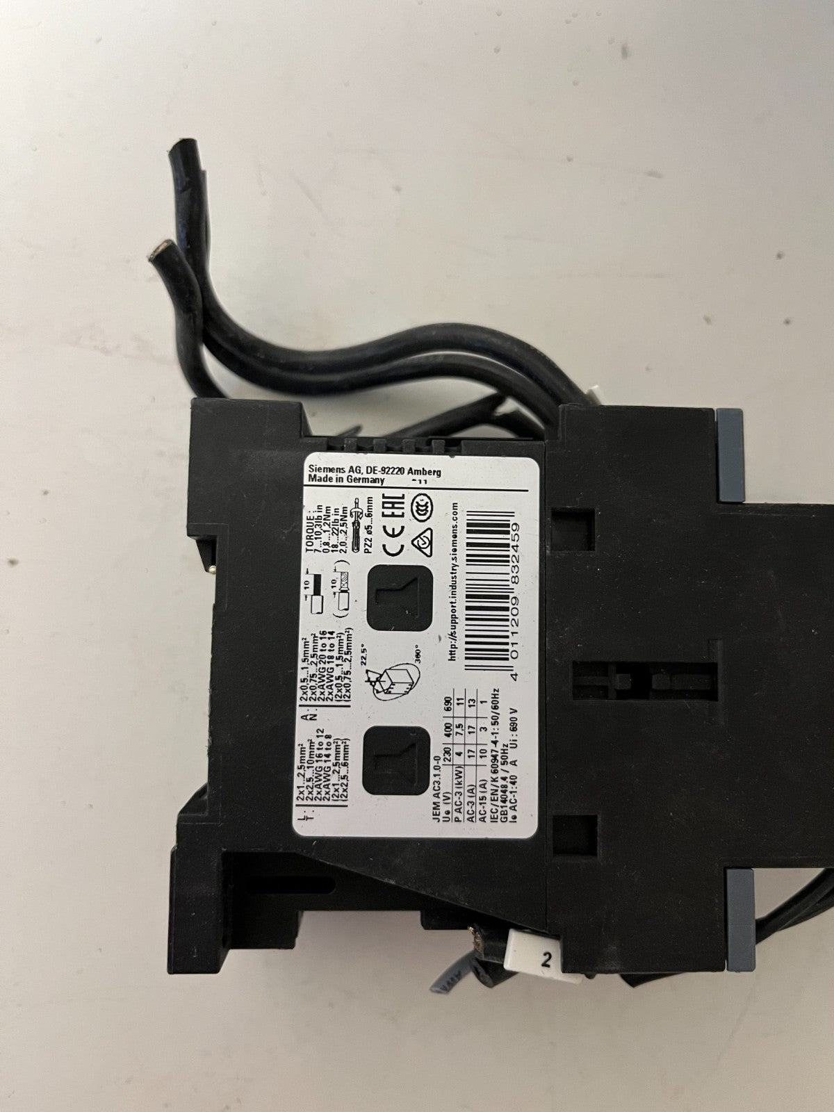 Siemens SIRIUS 3RH2911-1BA10 Contactor Assembly 24V DC Aux Module Used Spare