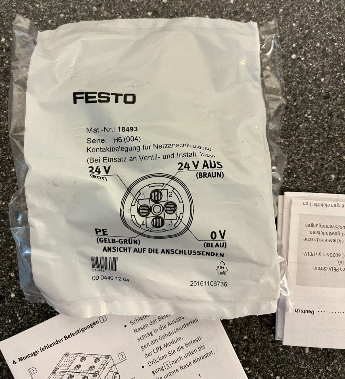 Festo CPX Pneumatic Manifold Assembly with VMPA1-FB-EMS-8 Valves and Accessories