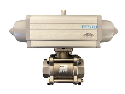 Festo VZBA 1-1/4" Stainless Steel Pneumatic Ball Valve Actuator VZBA-63-T-22