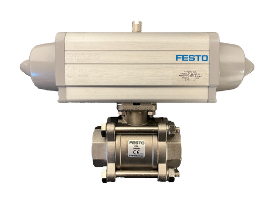 Festo VZBA 1-1/4" Stainless Steel Pneumatic Ball Valve Actuator VZBA-63-T-22