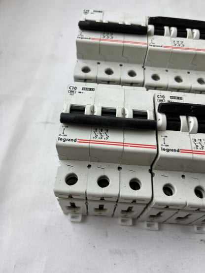 Legrand 6048 33 C10 4-Pole Circuit Breaker 400V 6kA Lot 4pcs Used Spare Units