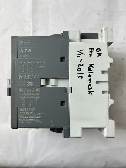 ABB A75-30 Contactor 3P 125A IEC 690V Industrial Motor Starter Used Spare Unit