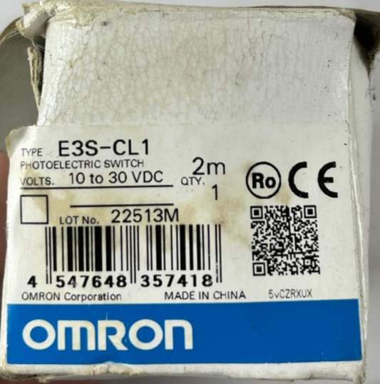 Omron E3S-CL1 Photoelectric Sensor Switch 10-30VDC 2m Cable New in Box