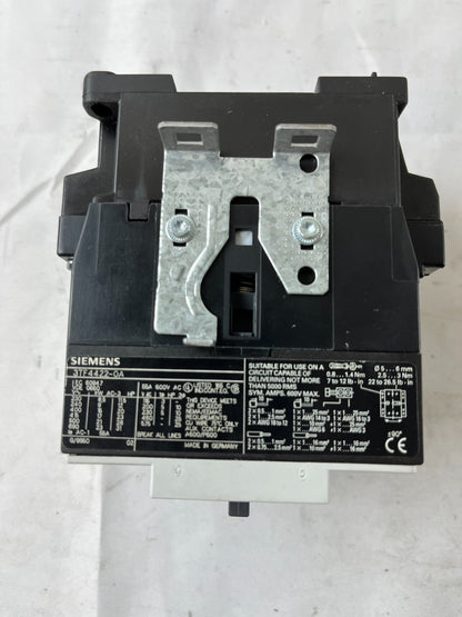 Siemens 3TF44 Contactor 3P w/ 3TY7561-1AA00 Aux Contact Block Used Spare Unit