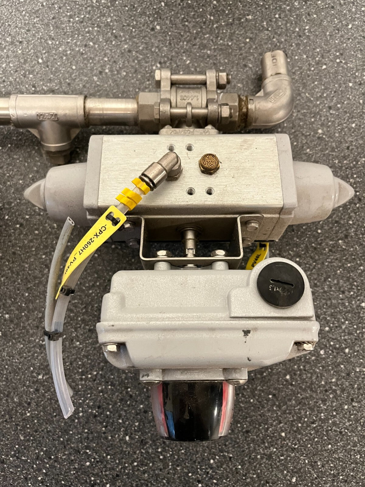 Festo Pneumatic Actuated Ball Valve Assemblies with 2x SRBC-C4 Sensor Boxes