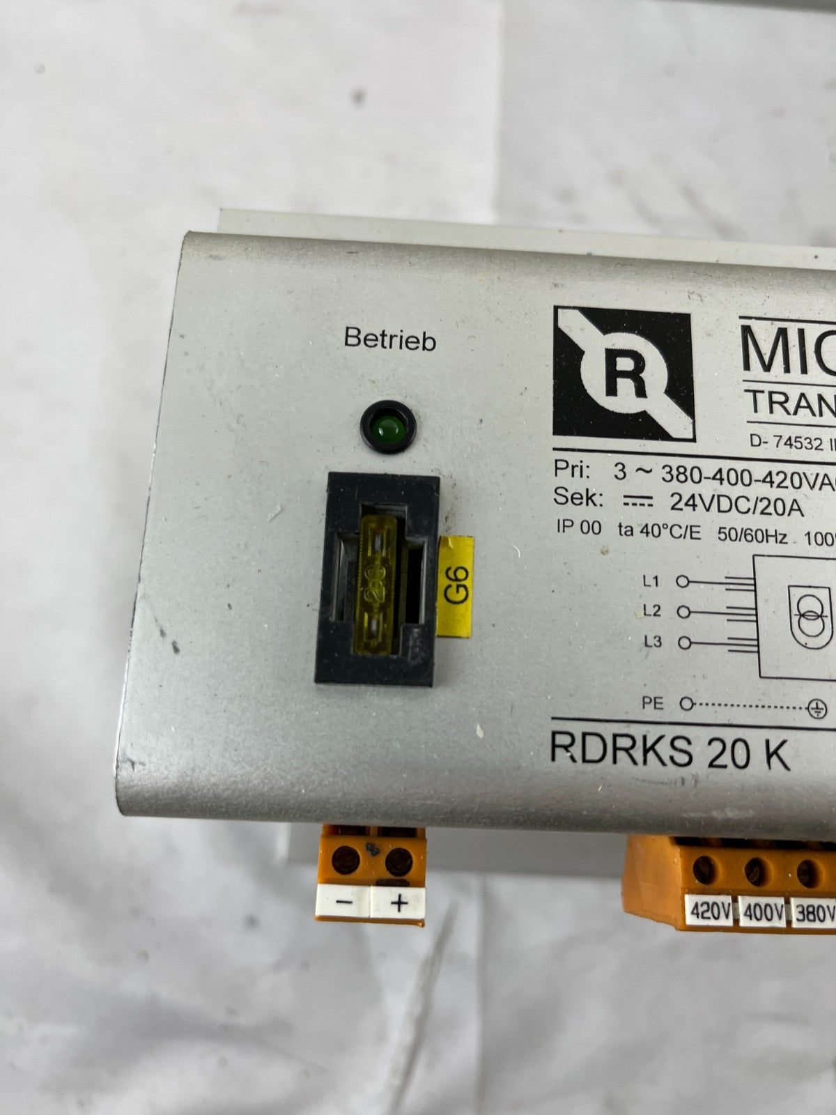 Michael Riedel RDRKS 20 K Power Supply 24VDC 20A 380-420VAC 3-Phase Used