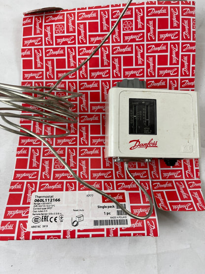 Danfoss KP77 Thermostat 060L112166 Capillary Temperature Controller New Danish
