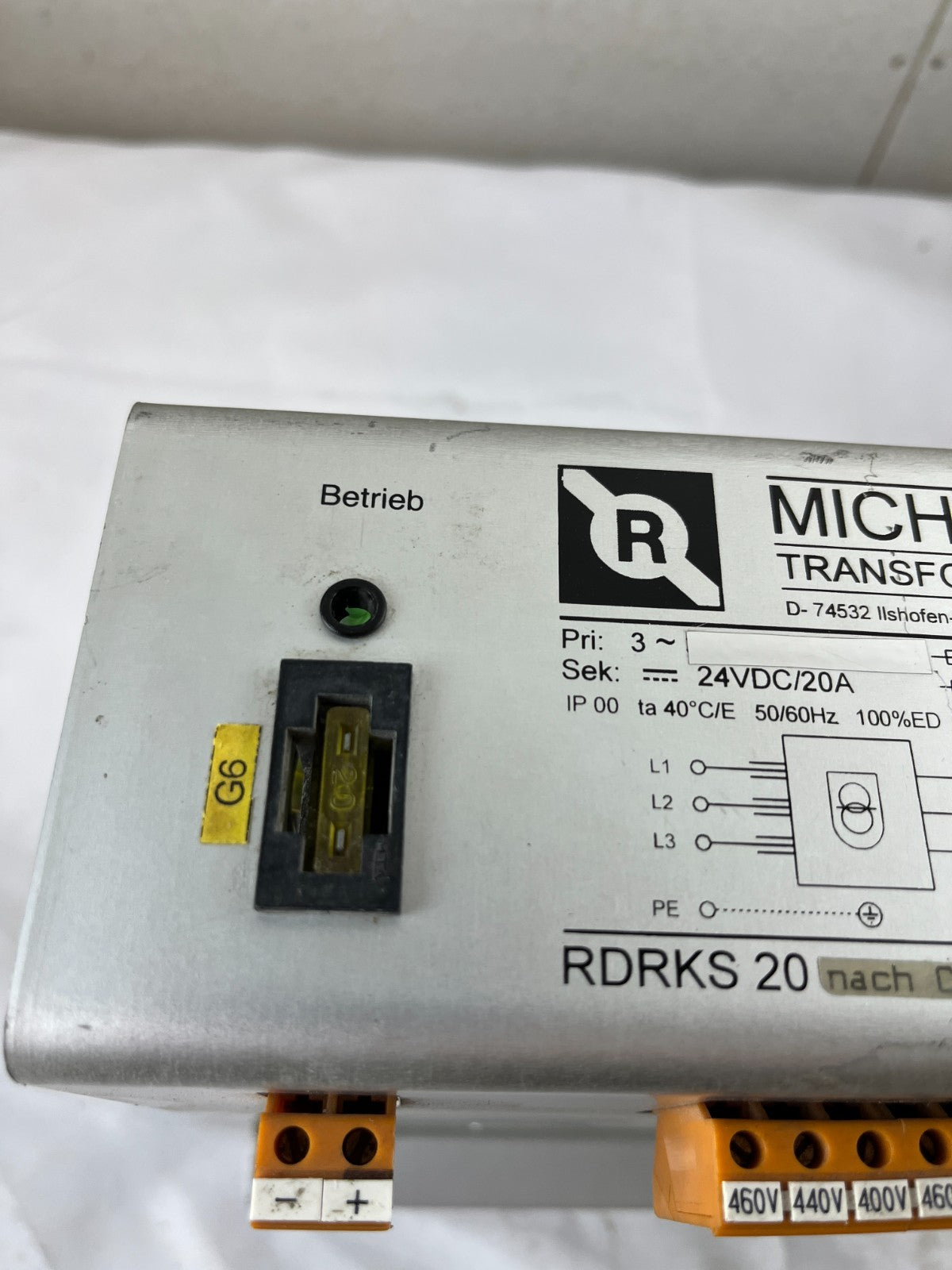 Michael Riedel RDRKS 20 24VDC 20A Industrial Power Supply 3-Phase Used Working
