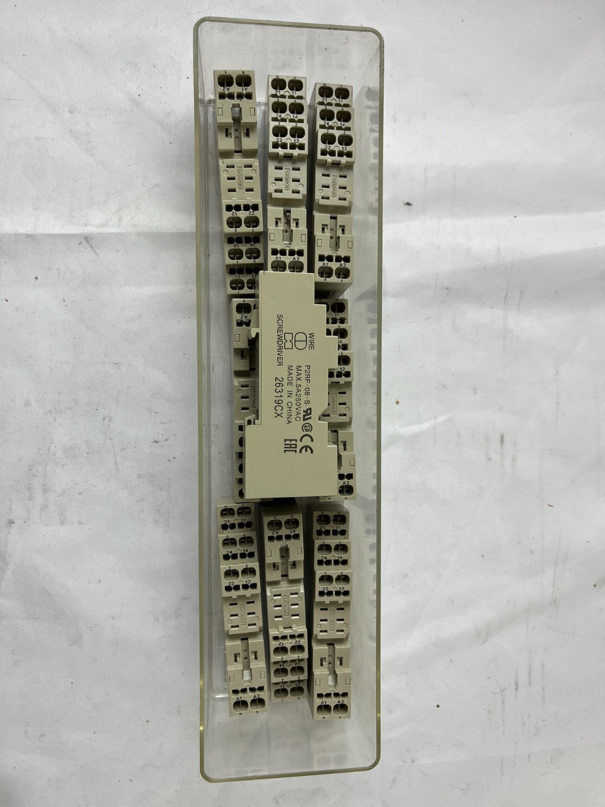 Omron P2RF-08-S Relay Socket 8‑Pin Screwless Clamp DIN Rail – Lot of 10 units