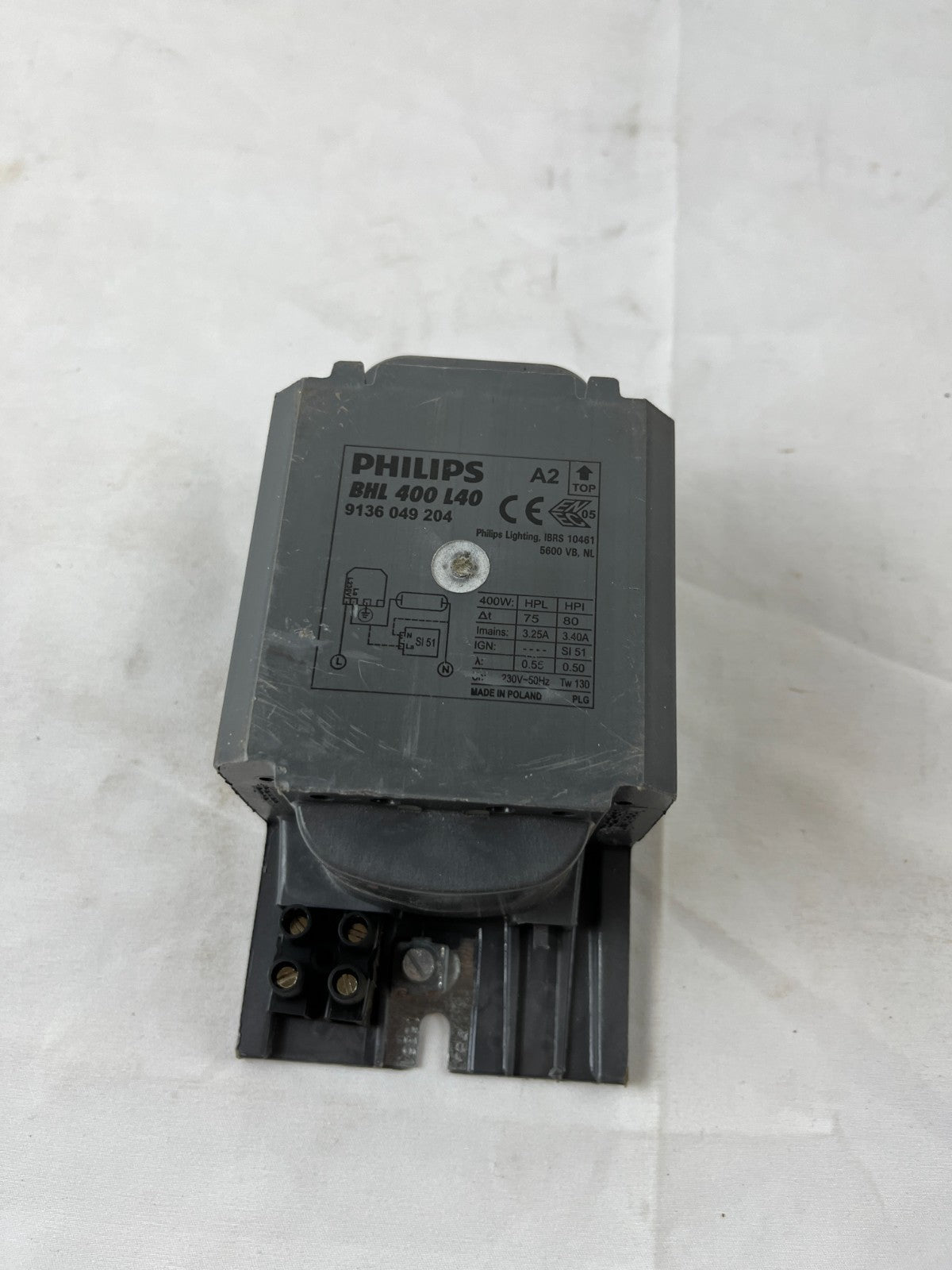 Philips BHL 400 L40 Ballast 9136049204 400W HPL HPI 230V Used Spare Unit