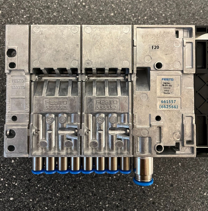 Festo CPX Pneumatic Manifold Assembly with VMPA1-FB-EMS-8 Valves and Accessories