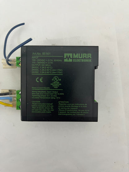 Murr Elektronik 85161 DIN Rail Power Supply 24V 1.3A Industrial Automation Used