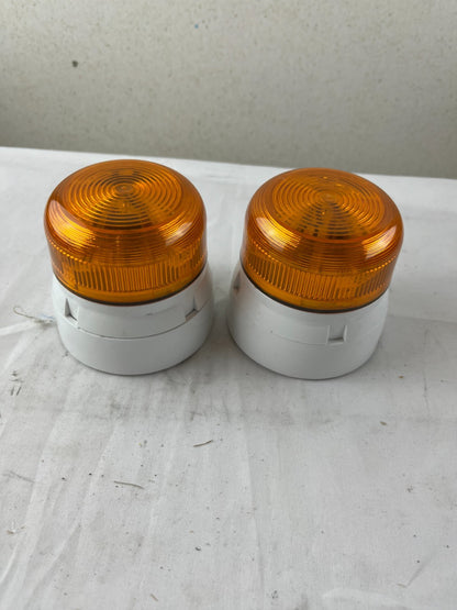 2x Industrial Amber Warning Beacon Light Surface Mount 24V Xenon Strobe NEW IP65