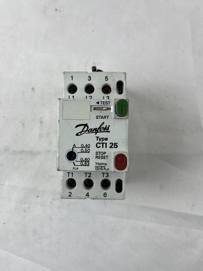Danfoss CTI 25 Motor Circuit Breaker 0.40–0.63A Thermal Overload Relay Used