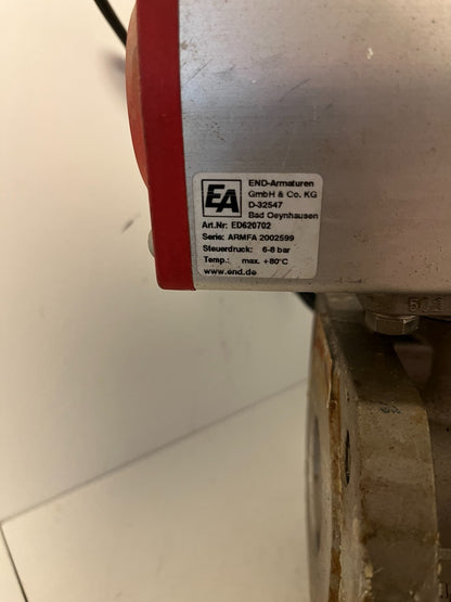 END-Armaturen DN50 Pneumatic Ball Valve Stainless Steel PTFE PN40 Double Acting