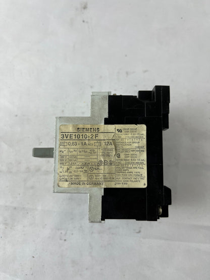 Siemens 3VE1010-2F Motor Protection Circuit Breaker 0.63–1A 3‑Pole Used Spare