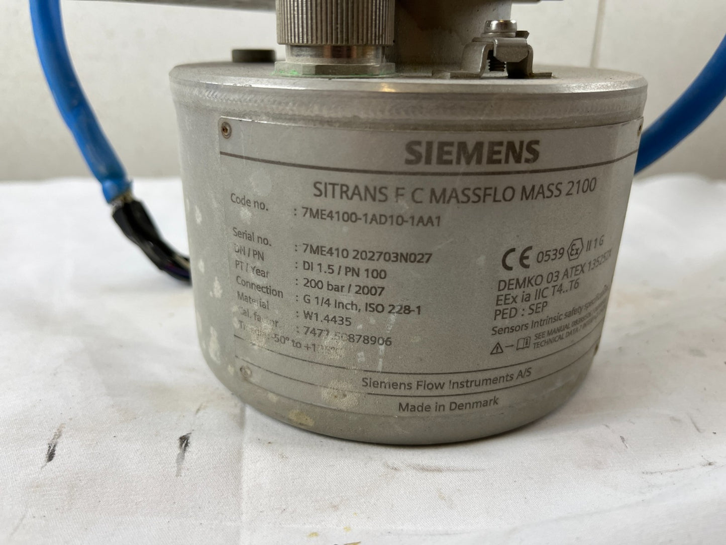Siemens Sitrans F C Massflo Mass 2100 7ME4100-1AD10-1AA1 Coriolis Flow Sensor