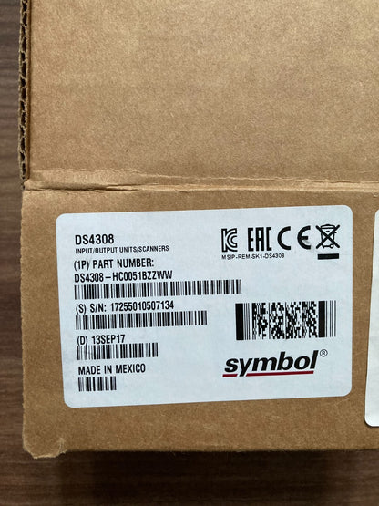 Zebra/Symbol DS4308-SR/HD Corded Area-Imaging USB Handheld Barcode Scanner 1D/2D