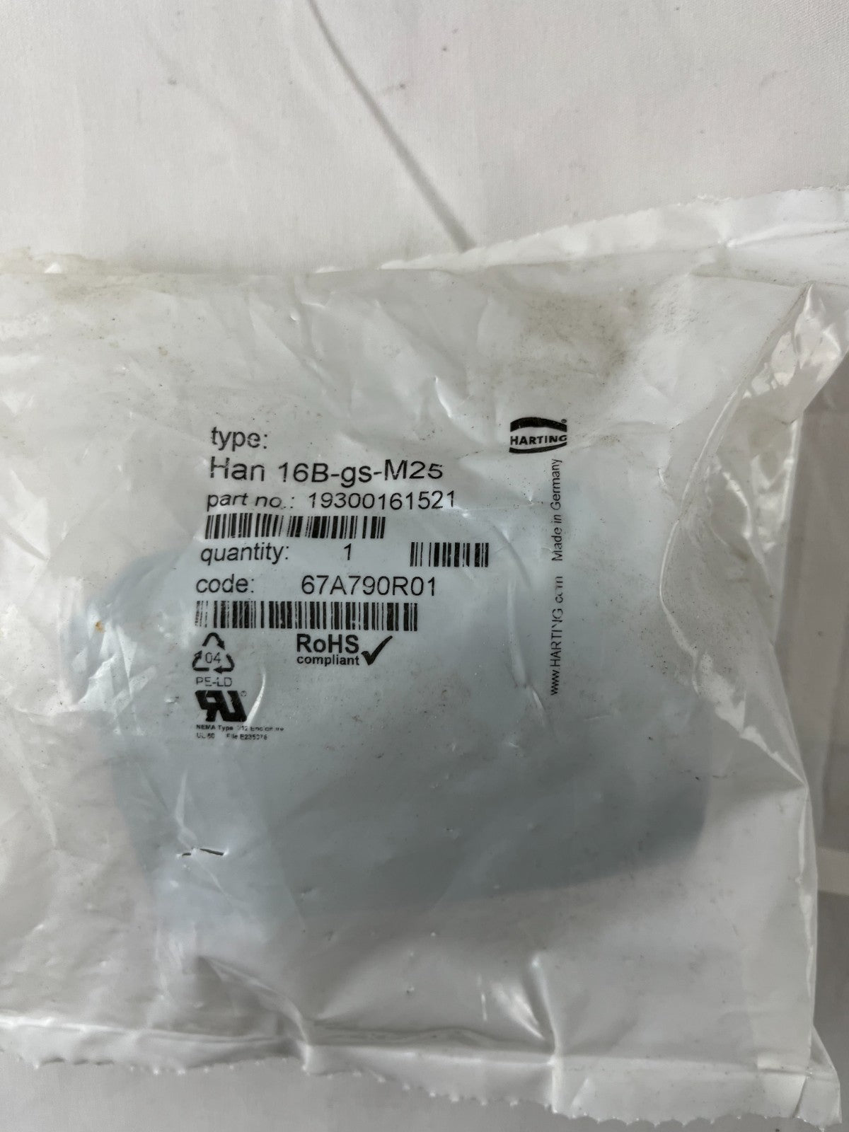 Harting Han 16B-gs-M25 Industrial Connector Hood Housing 19300161521 NEW